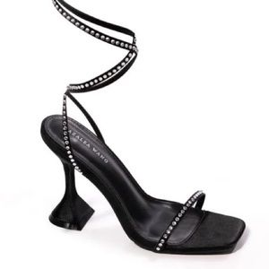 Akira black strappy rhinestone sandal